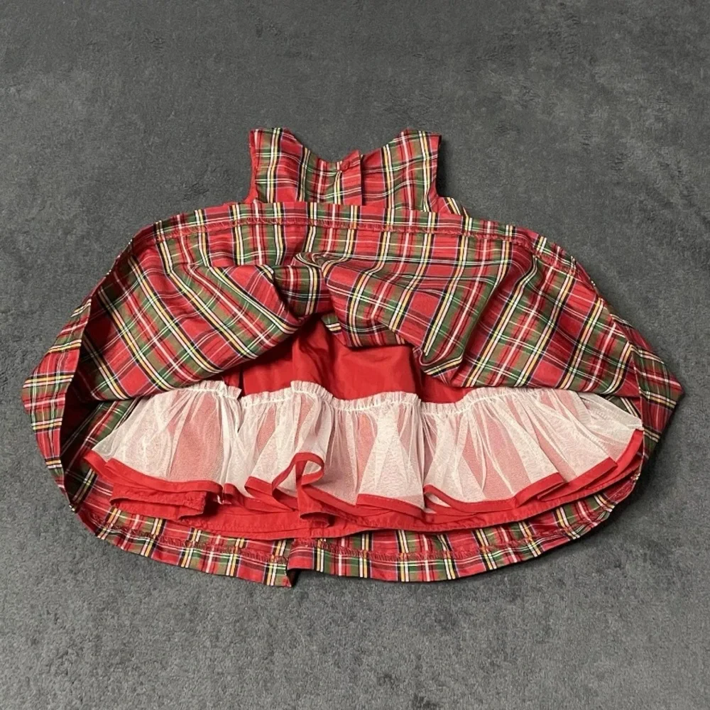 Pastourelle Pippa Julie Dress Girls Size 6-9M Red Green Tartan Plaid Holiday